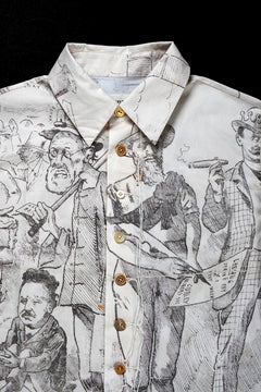 画像をギャラリービューアに読み込む, A TENTATIVE ATELIER Alvin REPLICA BIG EDGE PRINT SHIRT (NATURAL)