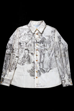 画像をギャラリービューアに読み込む, A TENTATIVE ATELIER Alvin REPLICA BIG EDGE PRINT SHIRT (NATURAL)