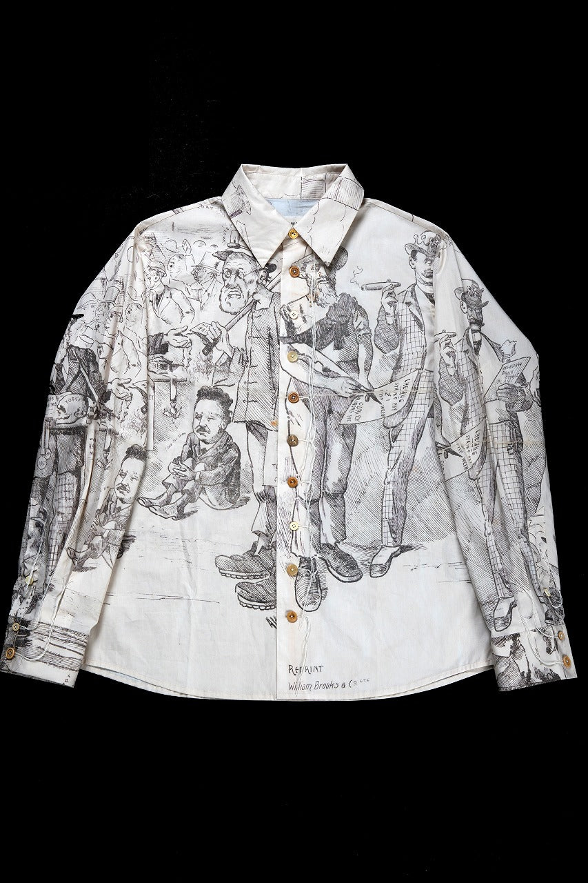 画像をギャラリービューアに読み込む, A TENTATIVE ATELIER Alvin REPLICA BIG EDGE PRINT SHIRT (NATURAL)