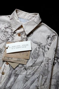 画像をギャラリービューアに読み込む, A TENTATIVE ATELIER Alvin REPLICA BIG EDGE PRINT SHIRT (NATURAL)