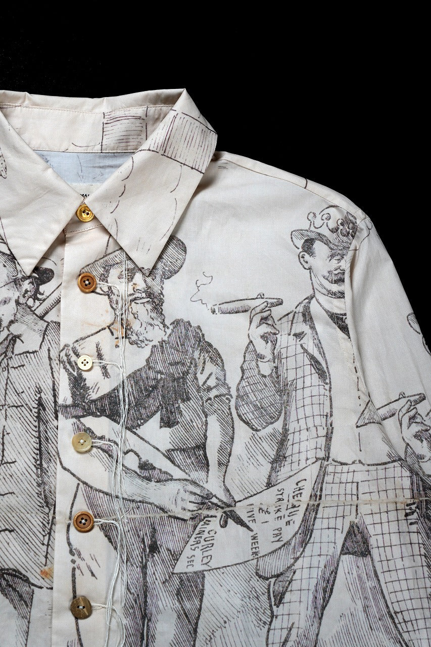 A TENTATIVE ATELIER Alvin REPLICA BIG EDGE PRINT SHIRT (NATURAL)