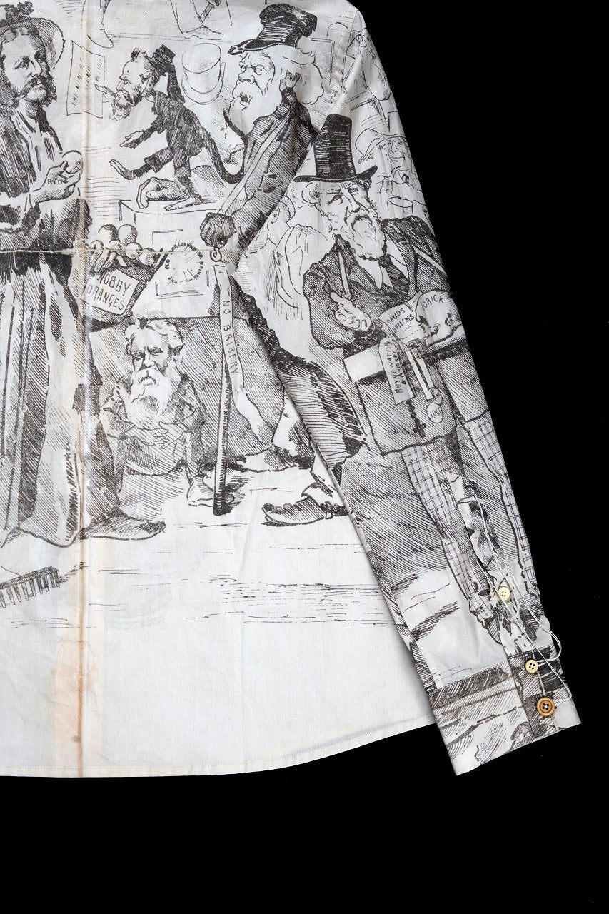 画像をギャラリービューアに読み込む, A TENTATIVE ATELIER Alvin REPLICA BIG EDGE PRINT SHIRT (NATURAL)