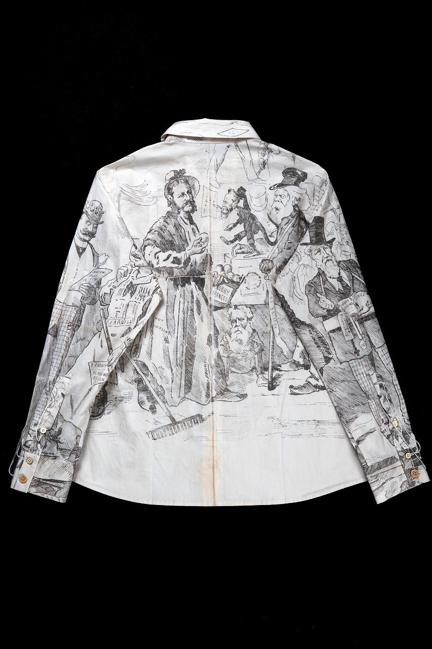 画像をギャラリービューアに読み込む, A TENTATIVE ATELIER Alvin REPLICA BIG EDGE PRINT SHIRT (NATURAL)