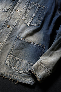 画像をギャラリービューアに読み込む, FULLCOUNT x N/07 exclusive COVER ALL JACKET / 10.5oz Zimbabwe Denim (INDIGO BLUE / EFFECTED)
