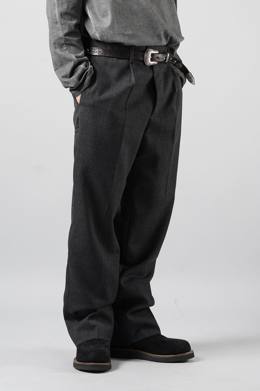 Load image into Gallery viewer, LASTMAN ONE TUCK SLACKS (BLACK)