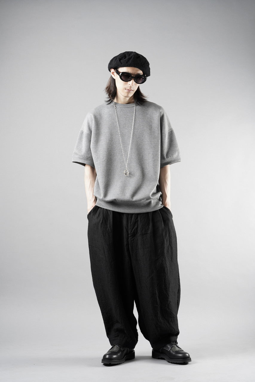 画像をギャラリービューアに読み込む, N/07 CINCHED HEM TOP / RIBBED CARDBOARD KNIT JERSEY (GREY)