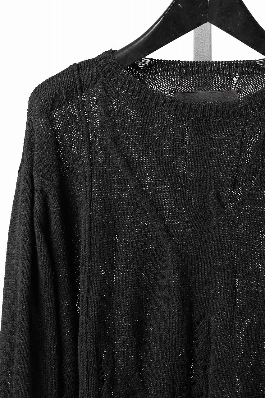 画像をギャラリービューアに読み込む, Professor.E DISTRESSED TEXTURED KNIT (BLACK)