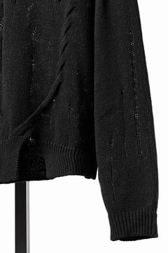 画像をギャラリービューアに読み込む, Professor.E DISTRESSED TEXTURED KNIT (BLACK)