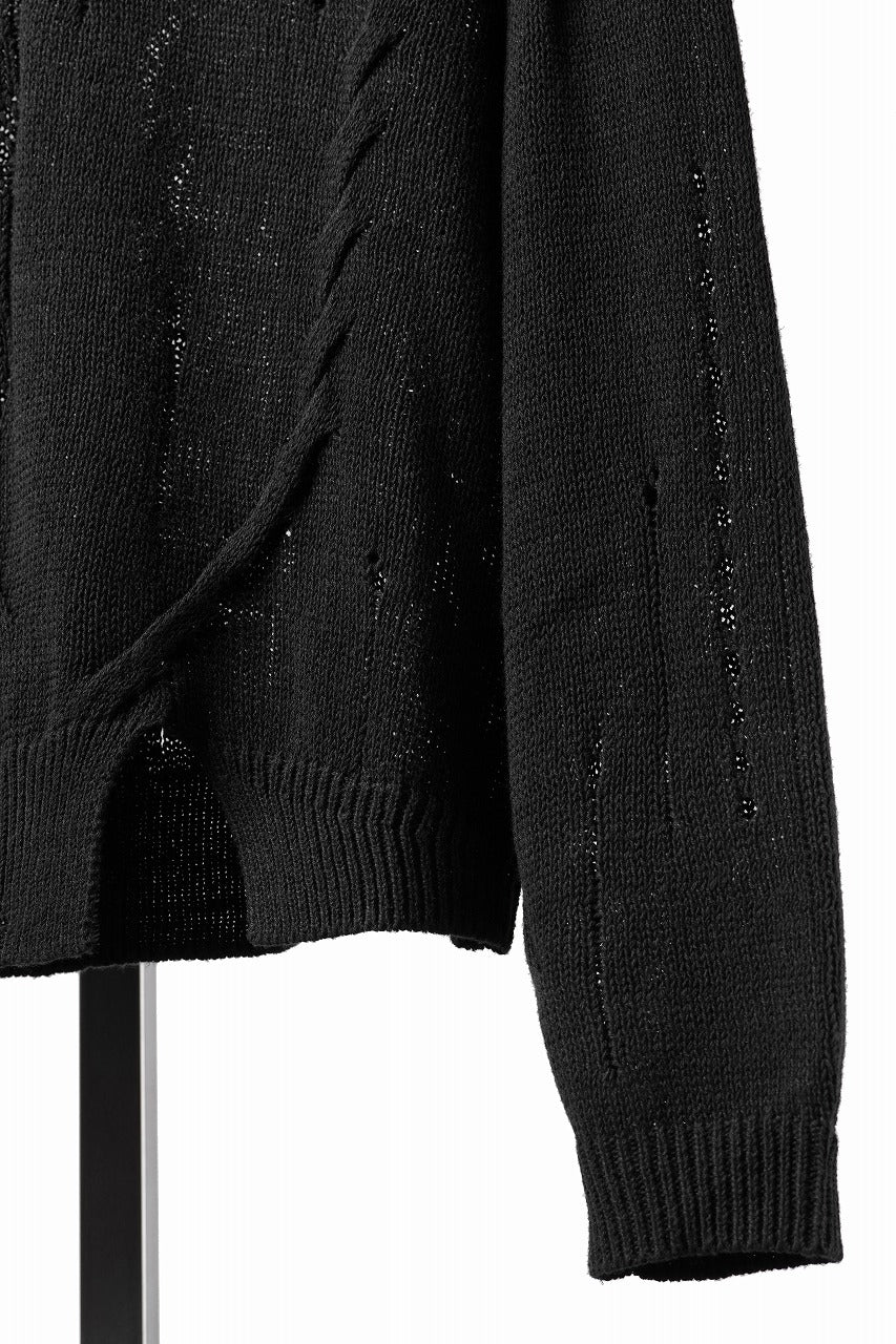 画像をギャラリービューアに読み込む, Professor.E DISTRESSED TEXTURED KNIT (BLACK)