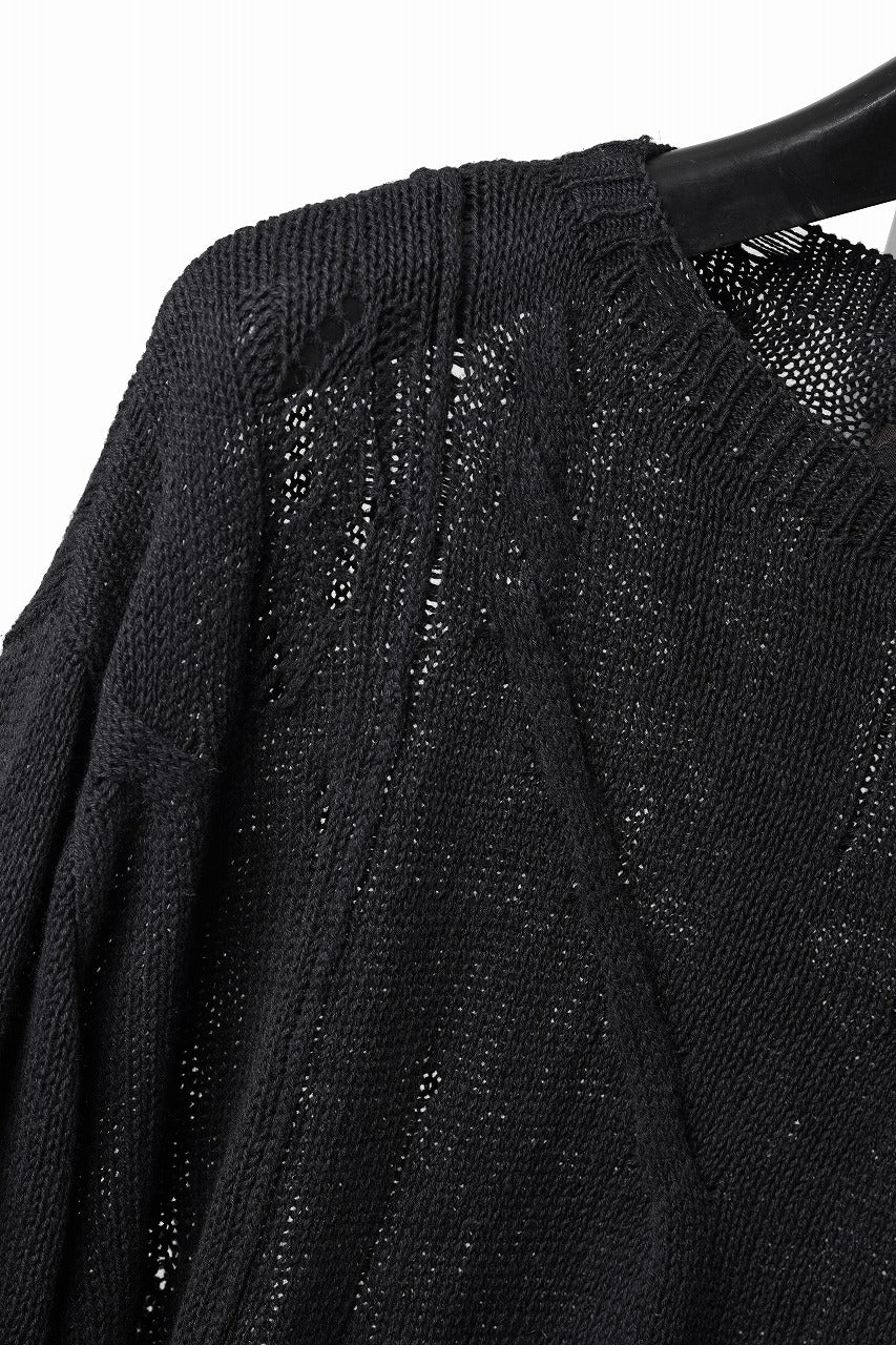 画像をギャラリービューアに読み込む, Professor.E DISTRESSED TEXTURED KNIT (BLACK)