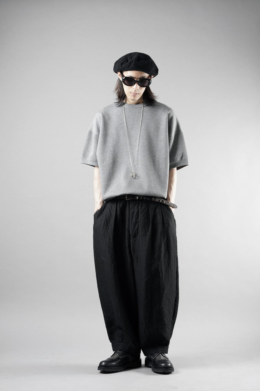 画像をギャラリービューアに読み込む, N/07 CINCHED HEM TOP / RIBBED CARDBOARD KNIT JERSEY (GREY)