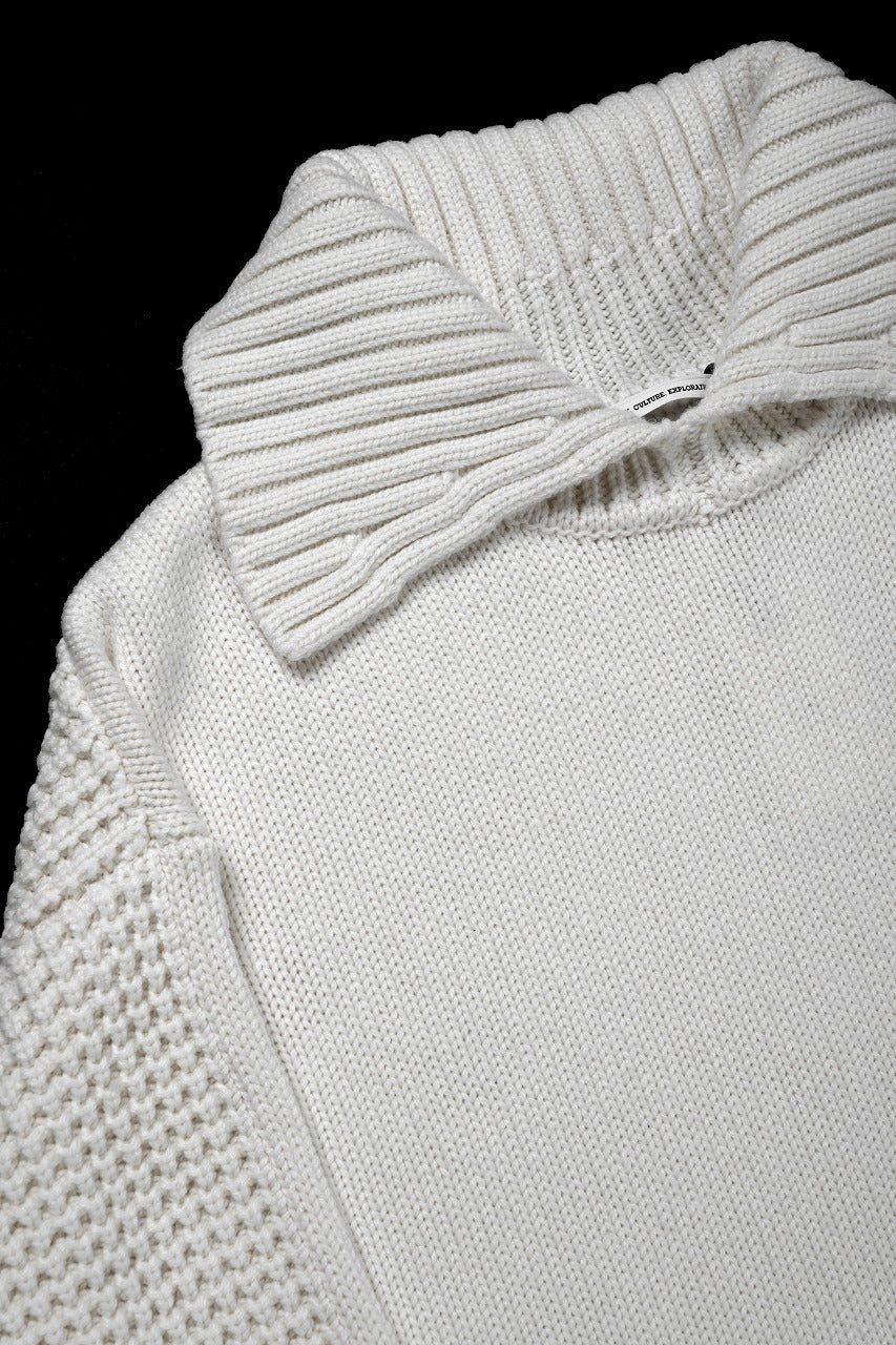 画像をギャラリービューアに読み込む, F/CE. REVERSE PATTERN COLLAR KNIT (IVORY)