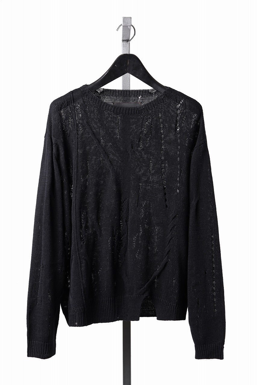 画像をギャラリービューアに読み込む, Professor.E DISTRESSED TEXTURED KNIT (BLACK)