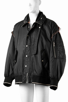 Load image into Gallery viewer, 【SAMPLE SALE】A.F ARTEFACT CUT OFF COMBI TANKER JACKET / LIGHT PADDED (BLACK×ORANGE)