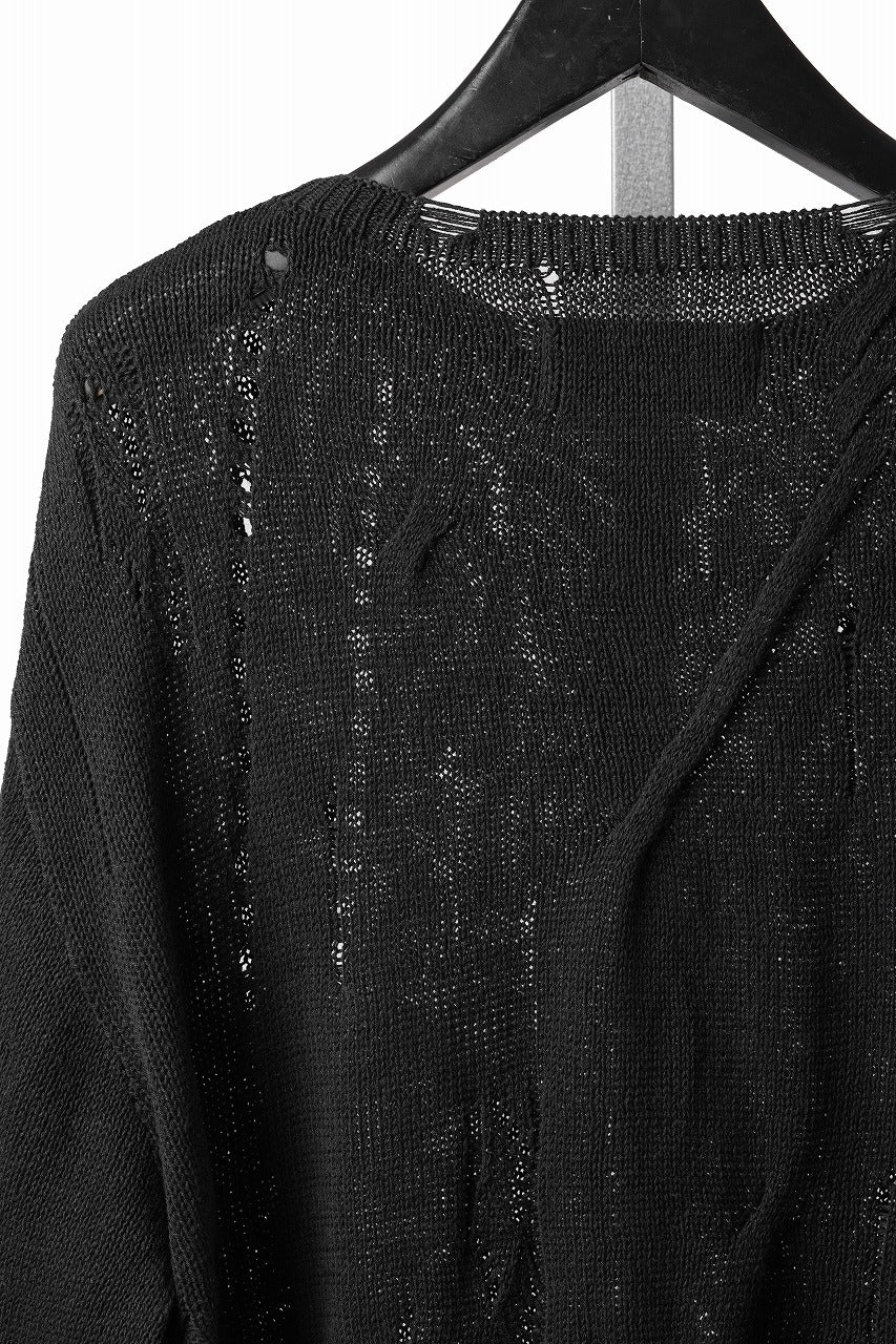 画像をギャラリービューアに読み込む, Professor.E DISTRESSED TEXTURED KNIT (BLACK)