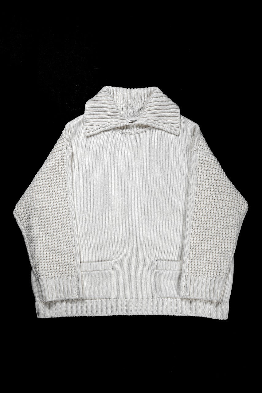 F/CE. REVERSE PATTERN COLLAR KNIT (IVORY)
