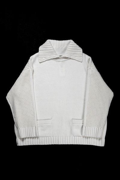 F/CE. REVERSE PATTERN COLLAR KNIT (IVORY)