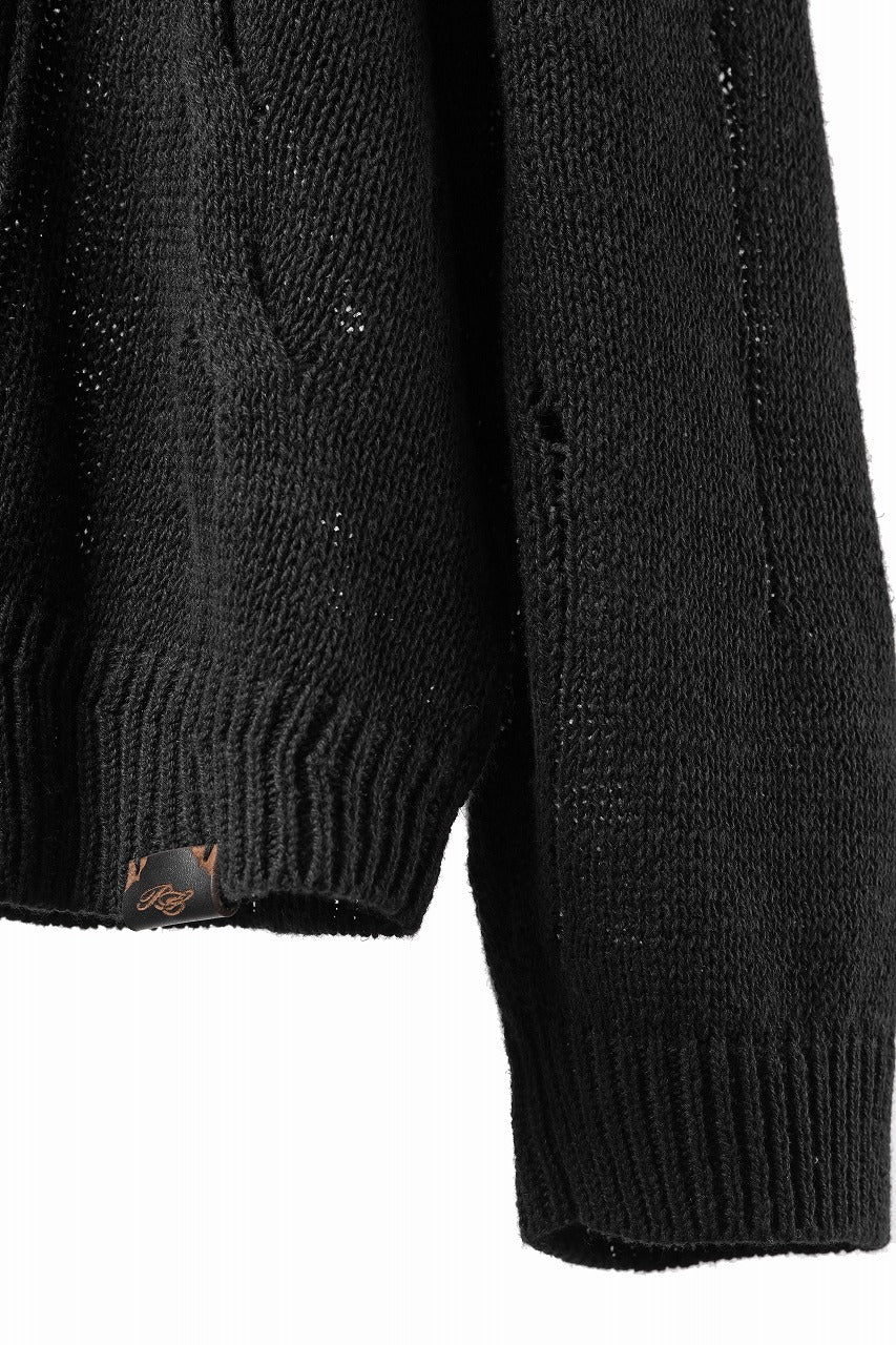 画像をギャラリービューアに読み込む, Professor.E DISTRESSED TEXTURED KNIT (BLACK)