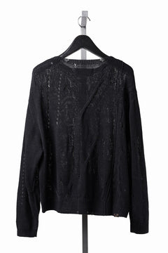 画像をギャラリービューアに読み込む, Professor.E DISTRESSED TEXTURED KNIT (BLACK)