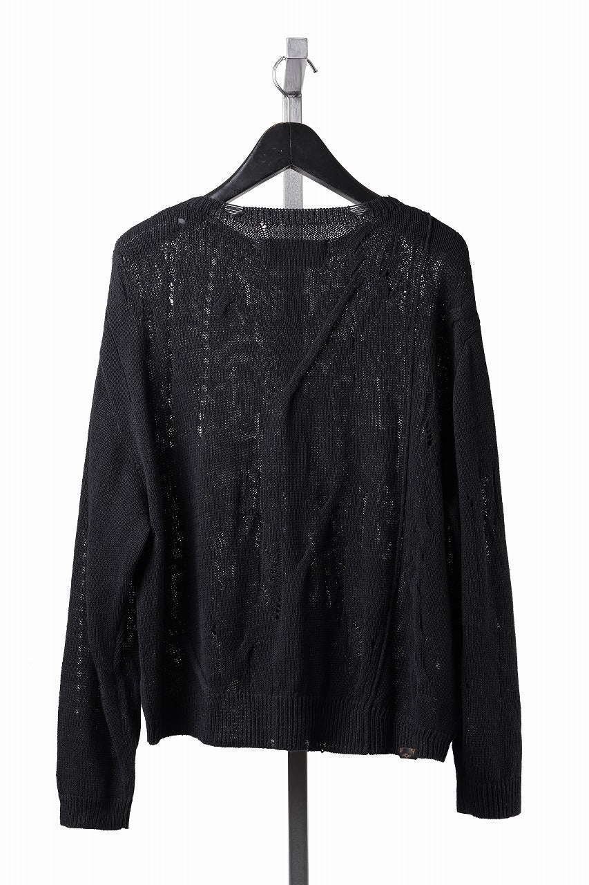 画像をギャラリービューアに読み込む, Professor.E DISTRESSED TEXTURED KNIT (BLACK)