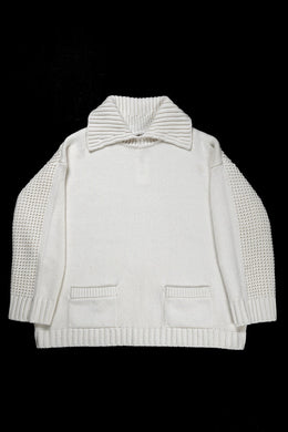 F/CE. REVERSE PATTERN COLLAR KNIT (IVORY)