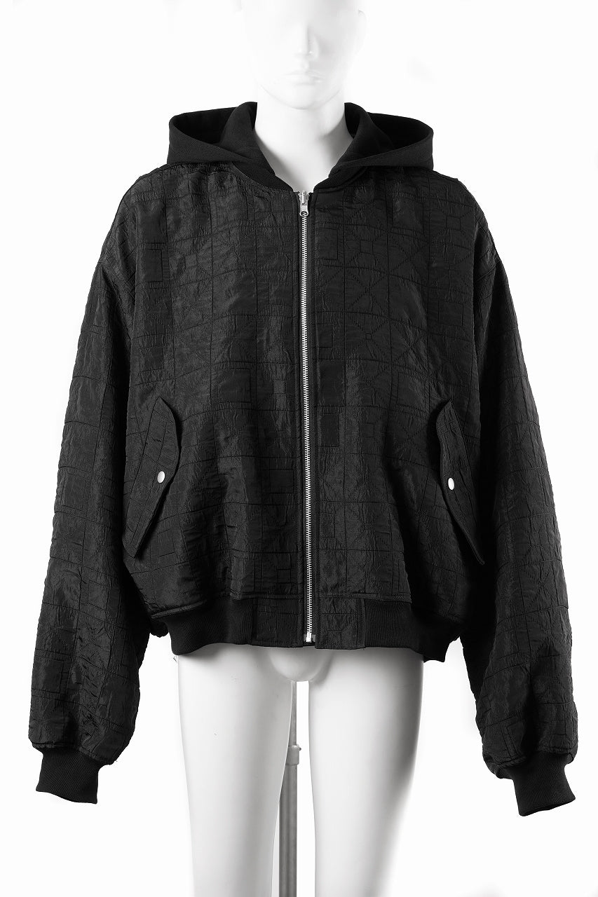 画像をギャラリービューアに読み込む, A.F ARTEFACT REVERSIBLE TEDDY BOMBER JACKET / DECORATIVE LATTICE PATTERN (BLACK)