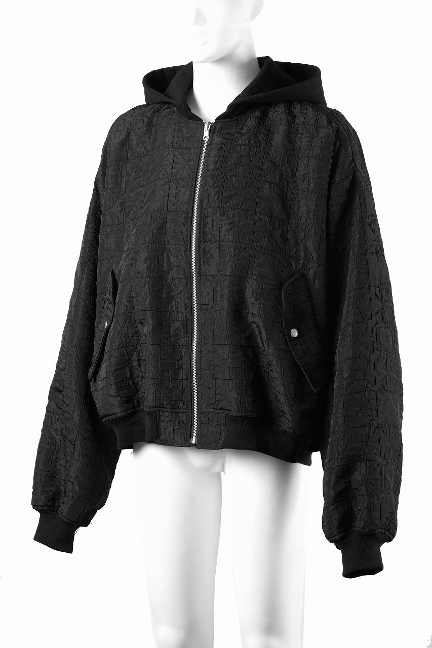 画像をギャラリービューアに読み込む, A.F ARTEFACT REVERSIBLE TEDDY BOMBER JACKET / DECORATIVE LATTICE PATTERN (BLACK)