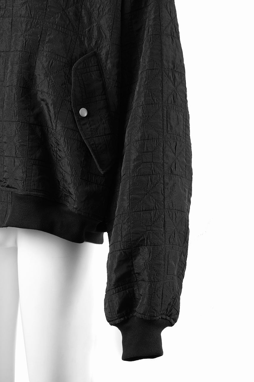 画像をギャラリービューアに読み込む, A.F ARTEFACT REVERSIBLE TEDDY BOMBER JACKET / DECORATIVE LATTICE PATTERN (BLACK)