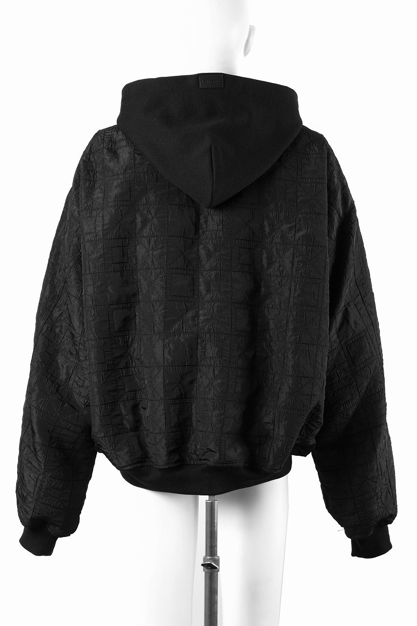 画像をギャラリービューアに読み込む, A.F ARTEFACT REVERSIBLE TEDDY BOMBER JACKET / DECORATIVE LATTICE PATTERN (BLACK)