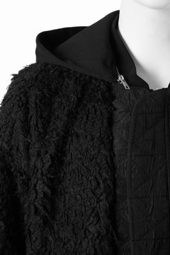 画像をギャラリービューアに読み込む, A.F ARTEFACT REVERSIBLE TEDDY BOMBER JACKET / DECORATIVE LATTICE PATTERN (BLACK)