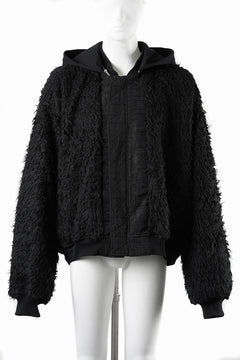 画像をギャラリービューアに読み込む, A.F ARTEFACT REVERSIBLE TEDDY BOMBER JACKET / DECORATIVE LATTICE PATTERN (BLACK)