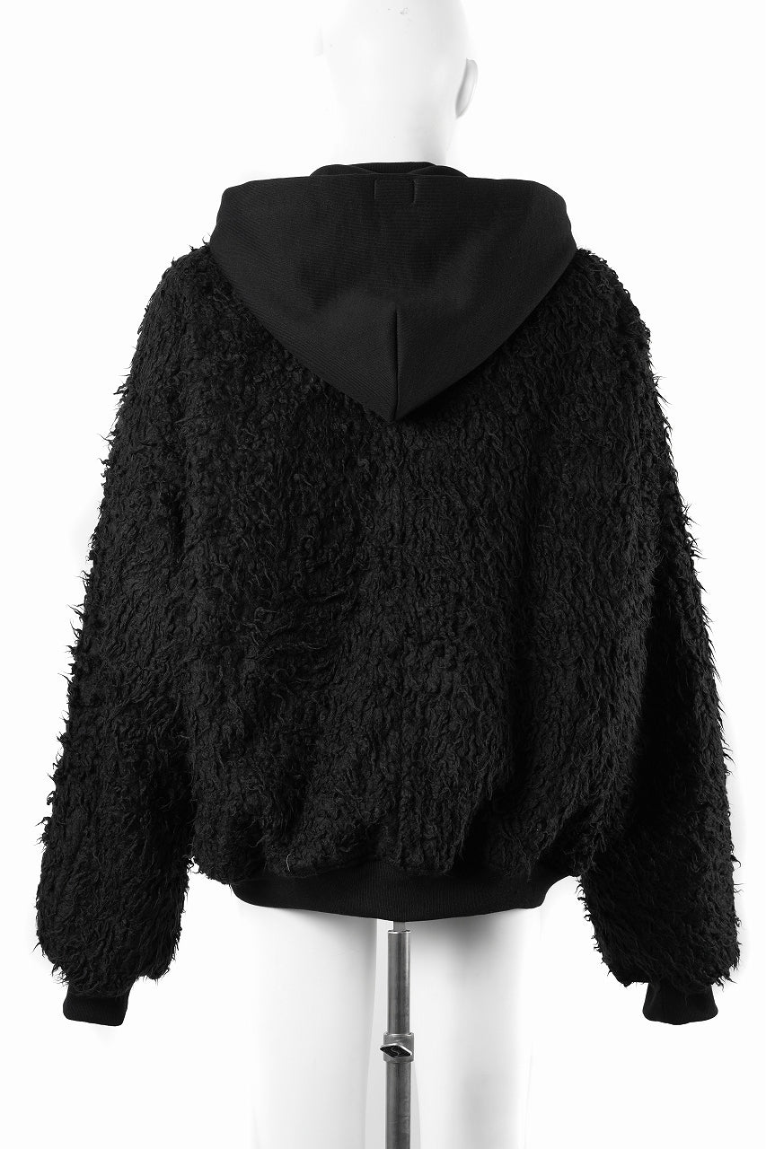 画像をギャラリービューアに読み込む, A.F ARTEFACT REVERSIBLE TEDDY BOMBER JACKET / DECORATIVE LATTICE PATTERN (BLACK)