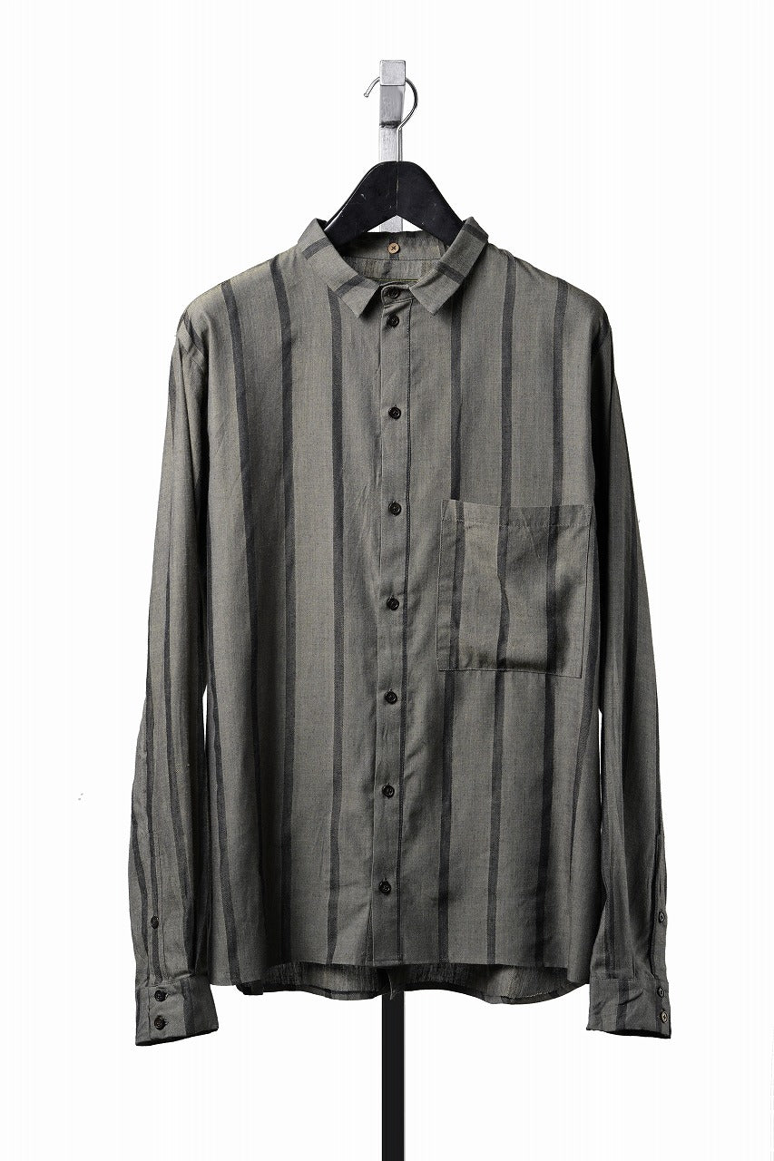 Load image into Gallery viewer, Aleksandr Manamis STRIPE BUTTON COLLAR SHIRT (STRIPE)