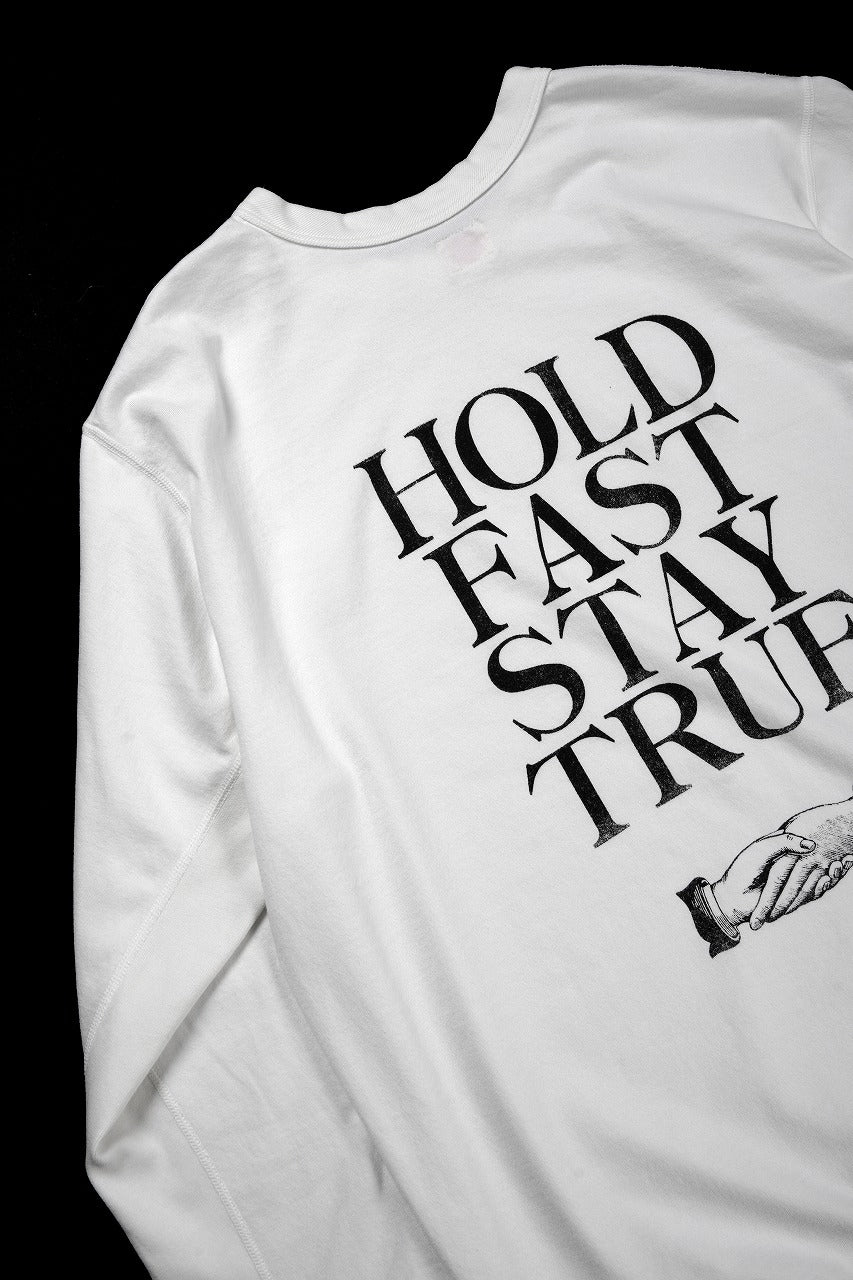 画像をギャラリービューアに読み込む, FULLCOUNT x Stephen Kenny HOLD FAST STAY TRUE L/S T SHIRT / ORIGINAL 30/2 TIGH TENSION JERSEY (WHITE)