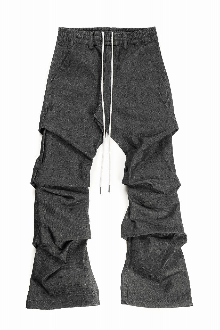 Load image into Gallery viewer, A.F ARTEFACT TUCK SLIM BAGGY PANTS / RAW DENIM (BLACK)
