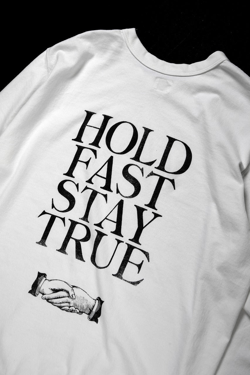 FULLCOUNT x Stephen Kenny HOLD FAST STAY TRUE L/S T SHIRT / ORIGINAL 30/2 TIGH TENSION JERSEY (WHITE)