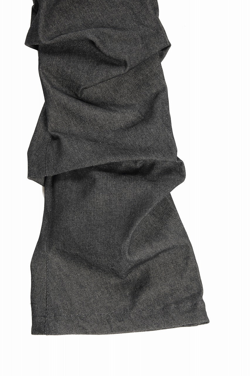 Load image into Gallery viewer, A.F ARTEFACT TUCK SLIM BAGGY PANTS / RAW DENIM (BLACK)