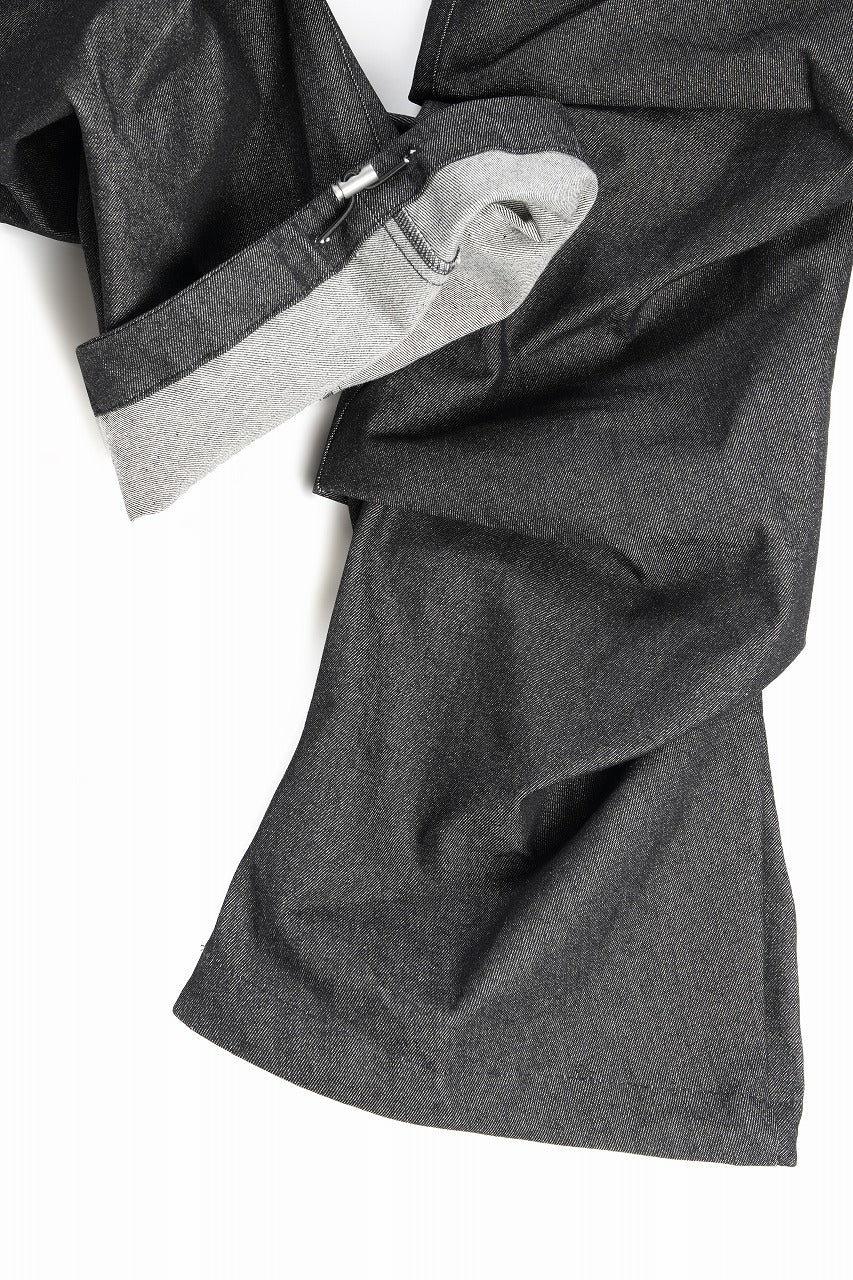 Load image into Gallery viewer, A.F ARTEFACT TUCK SLIM BAGGY PANTS / RAW DENIM (BLACK)