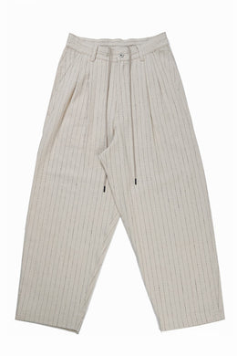 N/07 3 STITCHES WIDE TAPERED TROUSERS / HEAVY C/LI BUTCHER STRIPES (BEIGE)