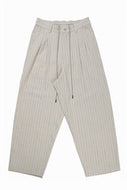 N/07 3 STITCHES WIDE TAPERED TROUSERS / HEAVY C/LI BUTCHER STRIPES (BEIGE)