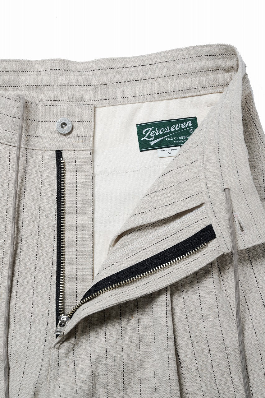 Load image into Gallery viewer, N/07 3 STITCHES WIDE TAPERED TROUSERS / HEAVY C/LI BUTCHER STRIPES (BEIGE)