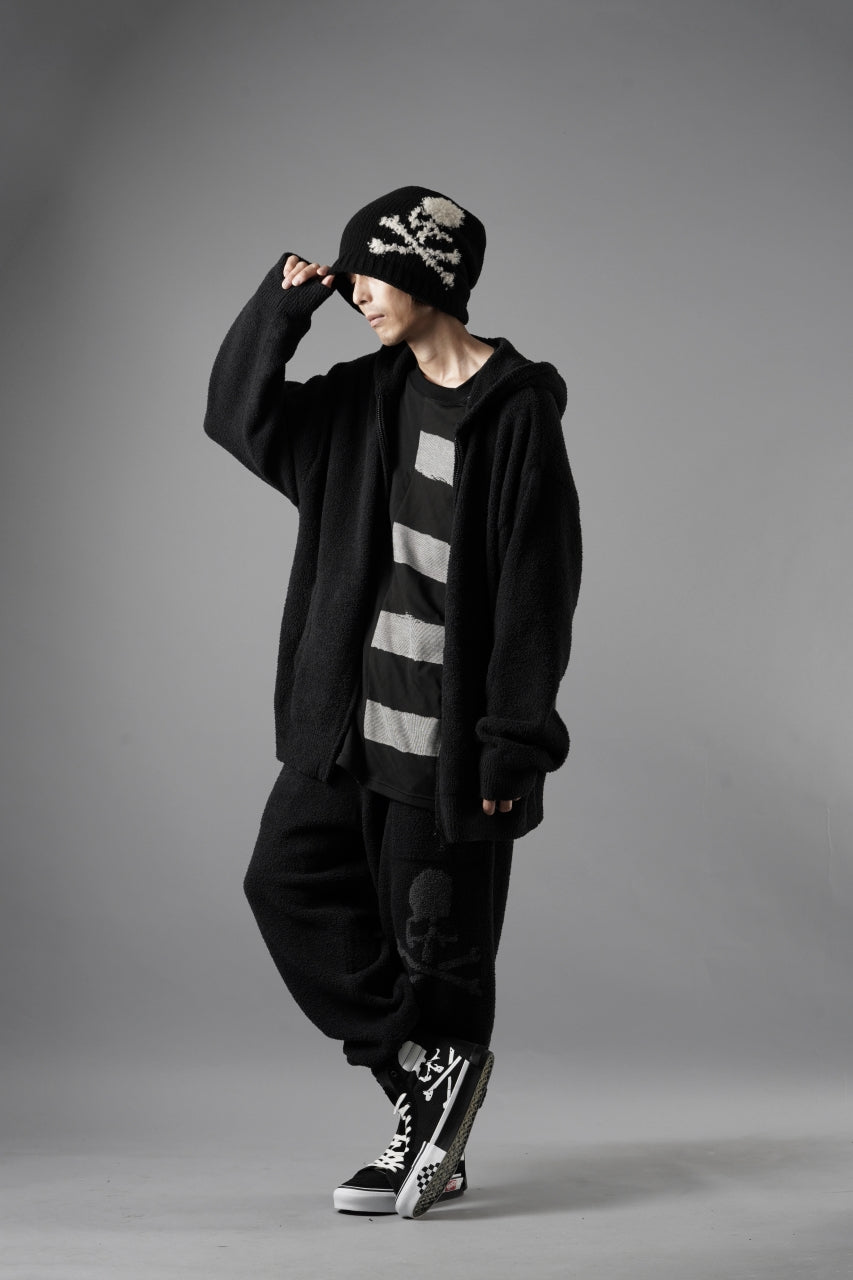 画像をギャラリービューアに読み込む, MASTERMIND WORLD LOUNGE FULL-ZIP HOODIE / SOFTLY BOA FLEECE (BLACK x CHARCOAL)