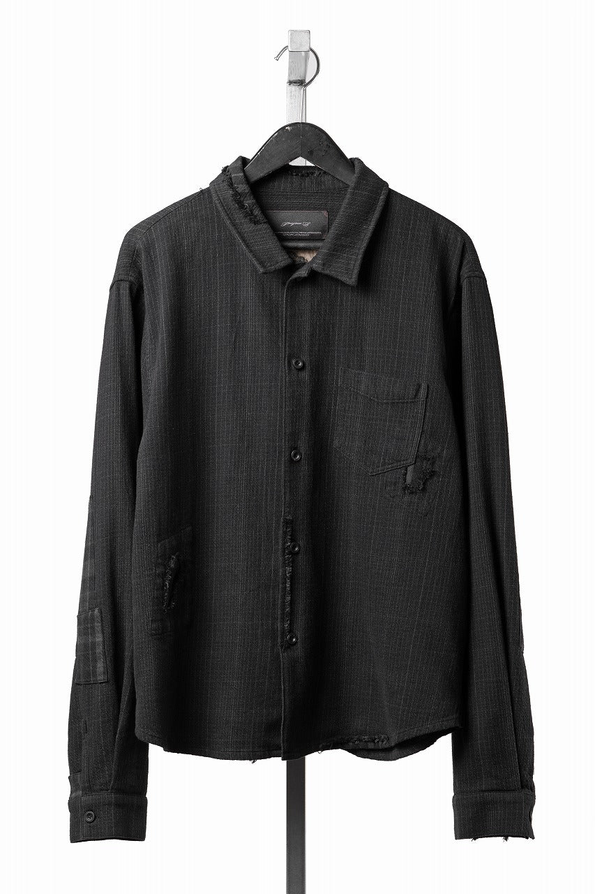 画像をギャラリービューアに読み込む, Professor.E REPAIRED FLANNEL SHIRT (BLACK)