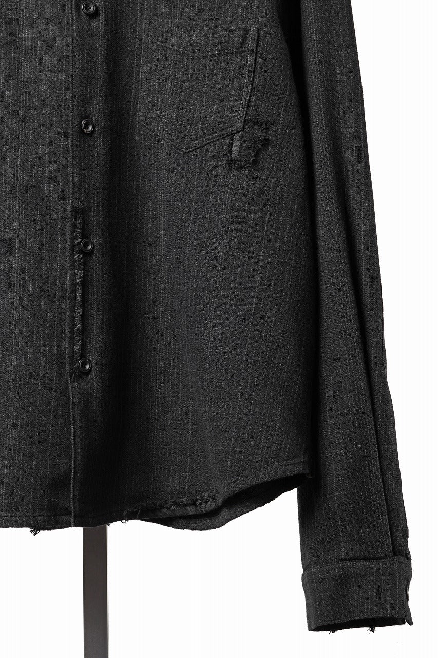 画像をギャラリービューアに読み込む, Professor.E REPAIRED FLANNEL SHIRT (BLACK)
