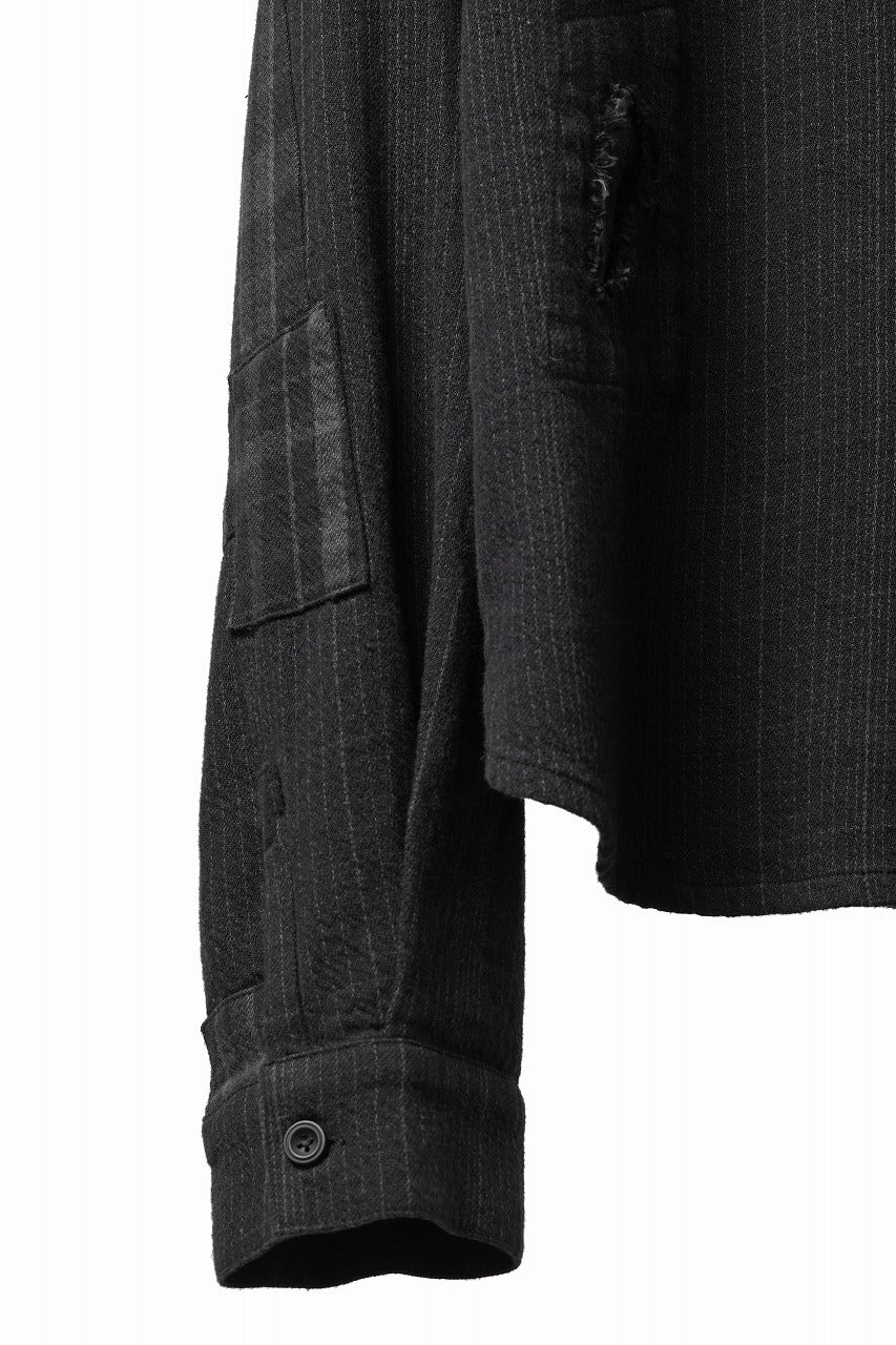 画像をギャラリービューアに読み込む, Professor.E REPAIRED FLANNEL SHIRT (BLACK)