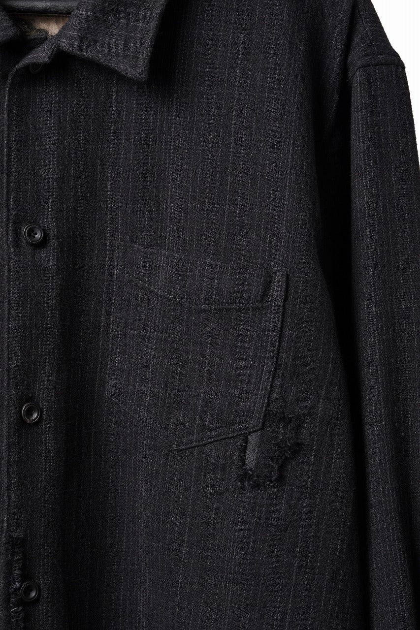 画像をギャラリービューアに読み込む, Professor.E REPAIRED FLANNEL SHIRT (BLACK)