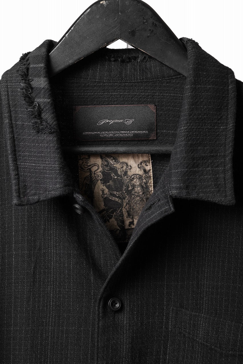 画像をギャラリービューアに読み込む, Professor.E REPAIRED FLANNEL SHIRT (BLACK)