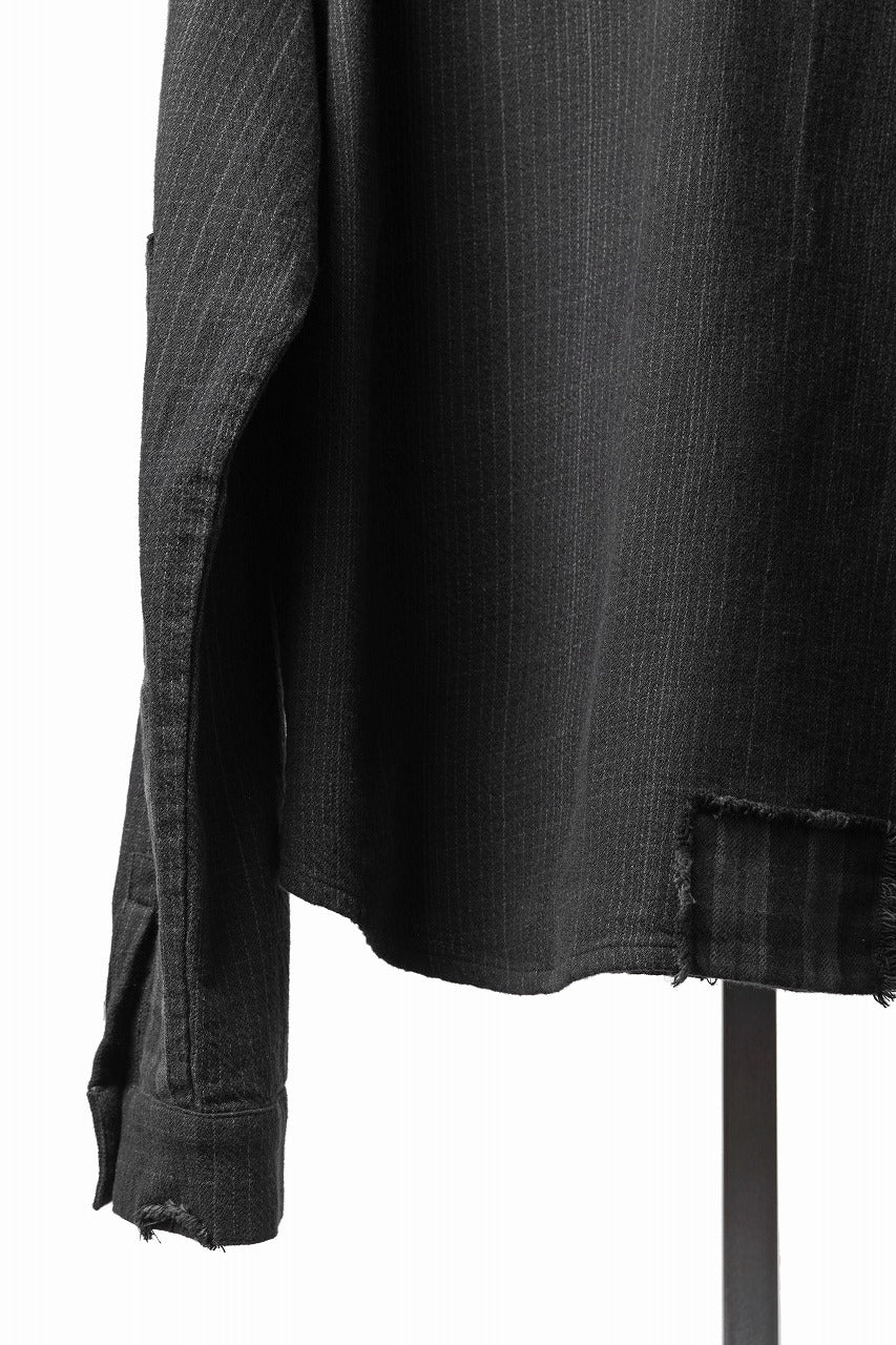 画像をギャラリービューアに読み込む, Professor.E REPAIRED FLANNEL SHIRT (BLACK)
