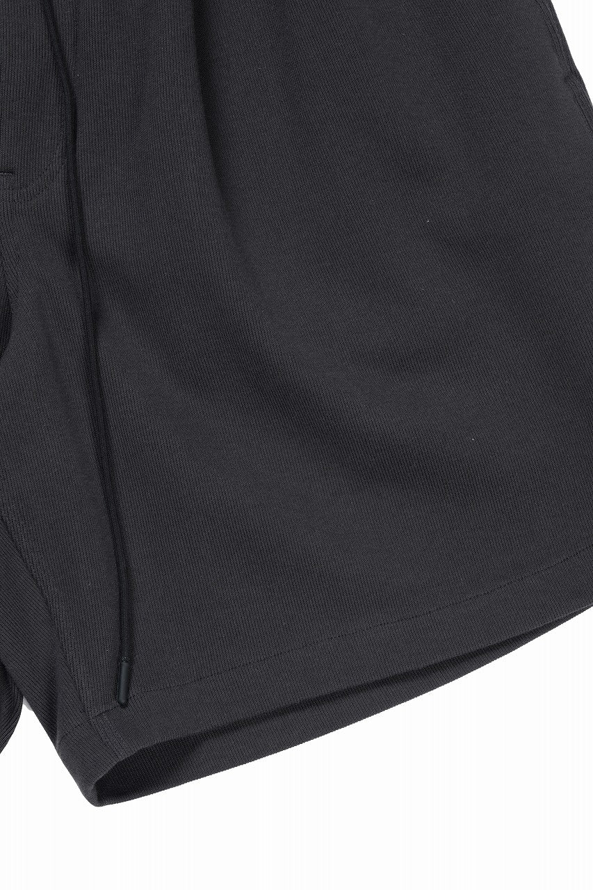 N/07 2 TUCKS EASY SHORTS / RIBBED CARDBOARD KNIT JERSEY (CHARCOAL)