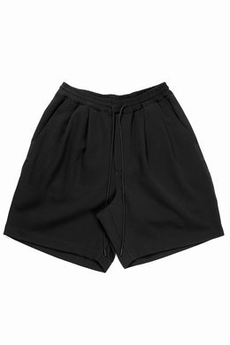 N/07 2 TUCKS EASY SHORTS / RIBBED CARDBOARD KNIT JERSEY (BLACK)